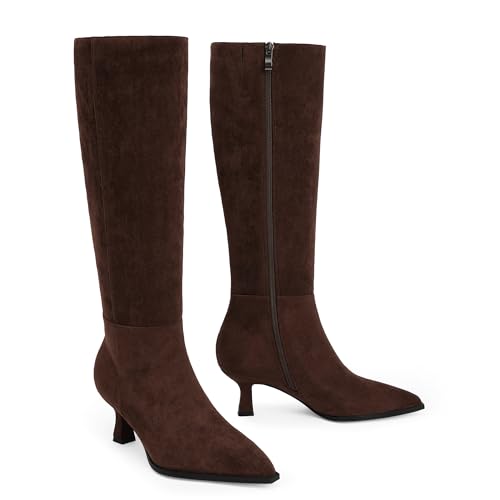 Image of Modatope Knee High Boots for Women Kitten Heel Boots