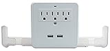 Perfect Life Ideas AC USB Wall Outlet Surge Protector Power Strip Outlet Multiplier Multiport - 2 USB Chargers + 3 Standard Outlets - 2 Pull Out Charging Station Trays to Charge Cellphones Smartphones