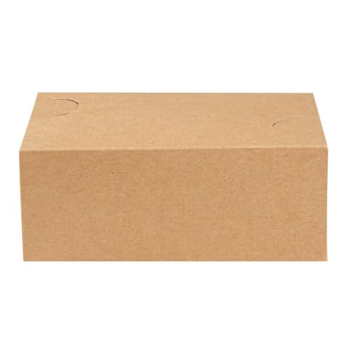 Image of Bio Tek 47 Ounce To Go Boxes, 400 Rectangle Take Out Food Containers - Fast Top Closure, Disposable, Kraft Paper Carry Out Containers, Greaseproof, For Burgers Or Fried Chicken - Restaurantware