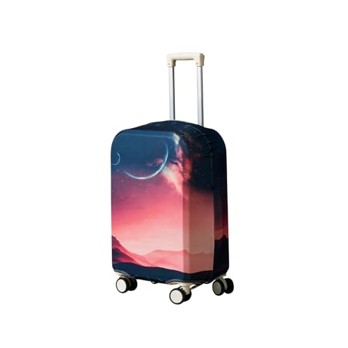 Image of HOKIPO 220gsm Durable and Washable Suitcase Covers for Trolley Suitcase, Small (18-19inch) - Moonlit Horizon (AR-6343-D10)