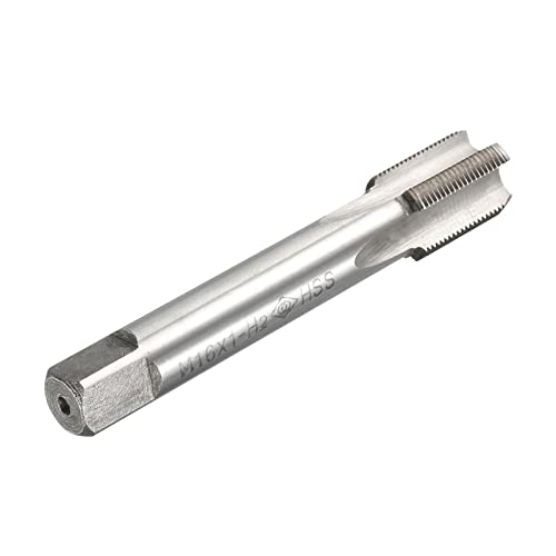 QUARKZMAN M16 x 1 Métrica Rosca Fresado Machos x 1uds H2 Recto Flautas Máquina Macho para Rosca Reparación, [Alta Velocidad Acero, Sin Recubrimiento]