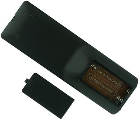 Open battery compartment of the remote control with AAA batteries inserted