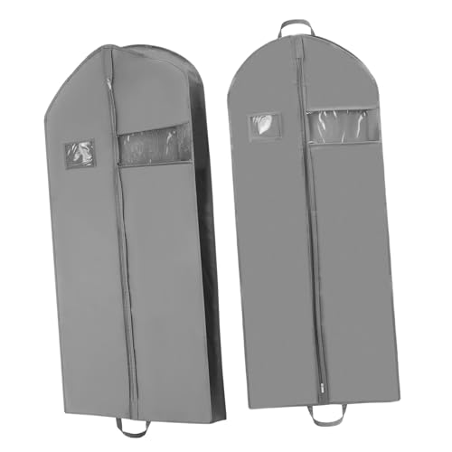 2Pcs Hanging Garment Bags for Clothes Storage Sturdy Dust Covers for Suits and Dance Costumes Non Woven Travel Bags for Home and Travel Use