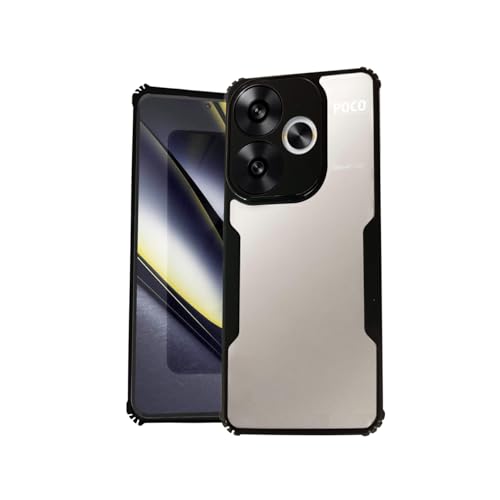 Image of AIBEX Crystal Clear Back Cover Case for Poco F6 5G | 360 Degree Protection | Shock Proof Design | Transparent Back Cover Case (PC & TPU, Black Bumper)