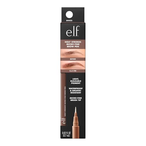 e.l.f. Holy Strokes Micro-Fine Brow Pen, Liquid Waterproof Eyebrow Makeup For Detailing & Adding Dimension, Vegan & Cruelty-Free, Soft Brown - image 8