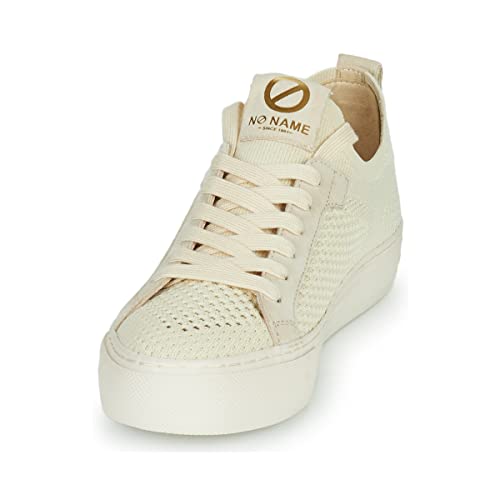 No Name Para Mujer. KNGHFX0 Zapatillas De Tejido Con Cierre De Cordones Beige (37), Tela, Plano, Casual - 3