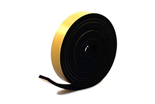 Neoprene Rubber Black Self-Adhesive Sponge Strip 1 1/2 Wide x 5/16 Thick x 16 feet Long
