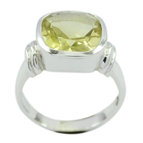 Bague en argent sterling 925 anti-ternissement avec pierre de coussin colorée