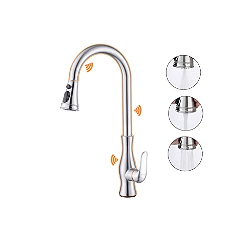 Get Popular Offer FILCET Touch Kitchen Faucets with Pull Down Sprayer Stainless Steel Faucet 1hole Faucets, Touch Activated Kitchen Sink Faucet with Three Water Modes