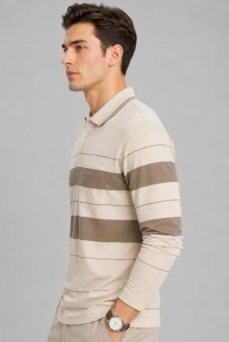 Image of SANE ORIGINALS Full Sleeves Textured Polo Tshirt for Men with Pocket || Long Sleeves Collar and Pocket T-Shirt for Men