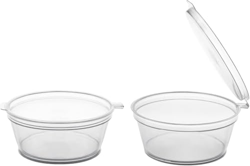 Image of Alpha Basics 25ml (Pack of 100) Plastic mini container with Attached Lid Multipurpose Packaging cups with transparent body
