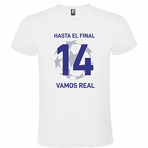 Camiseta hasta EL Final 14 Vamos Real (M, Blanca)