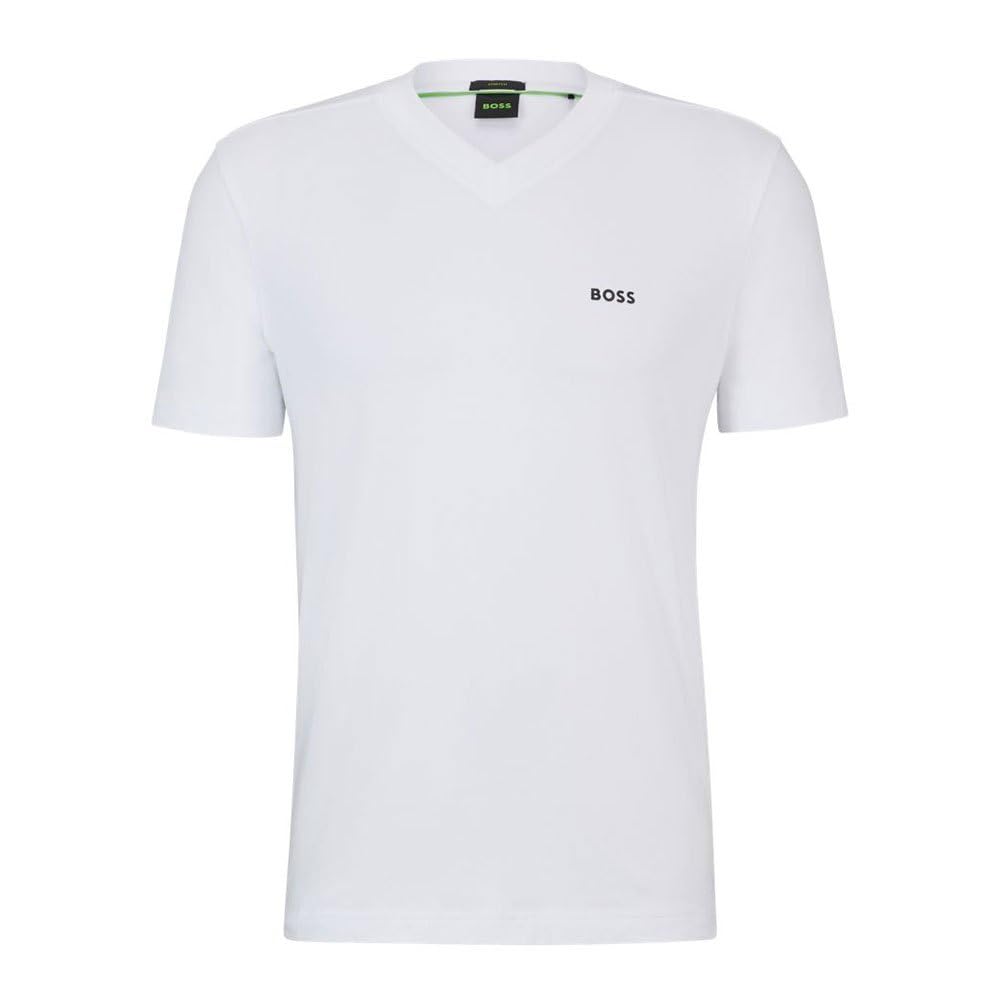Boss Tee V T-Shirt, Bianco 100, Xl Uomo - 4