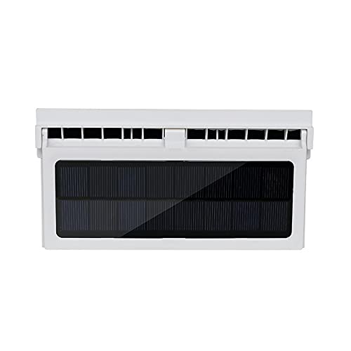 Unifizz Solarny wentylator z cienkimi oknami, zasilany energią słoneczną, wentylator samochodowy z trzema wentylatorami zapewnia wydajne chłodzenie, 1,5 W, tworzywo ABS, biały