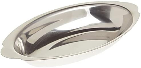 Winco Stainless Steel Oval Au Gratin Dish, 12-Ounce