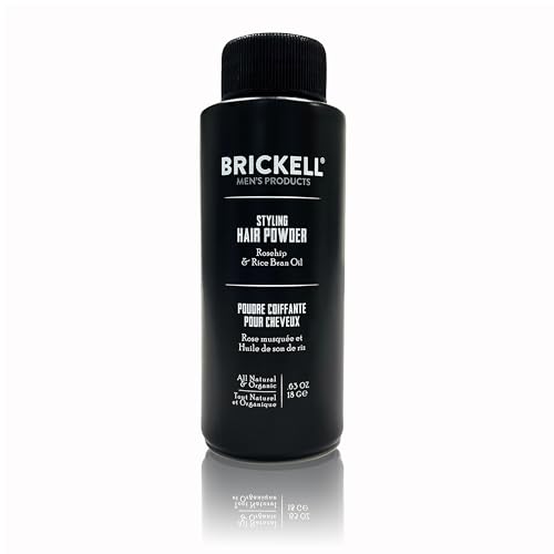 Brickell Men's Styling Hair Powder For Men, Creates Volume, Natural & Organic, Non-Greasy Texturizing Powder, 18g, Fragrance-Free