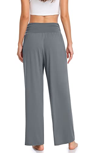 Image of TARSE Womens Wide Leg Pants Casual Loose Yoga Sweatpants Comfy Lounge Pajama Flowy Pants Pockets