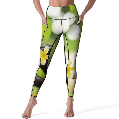 Legging yoga femmes galets de fleurs taille haute pantalon de sport fitness S
