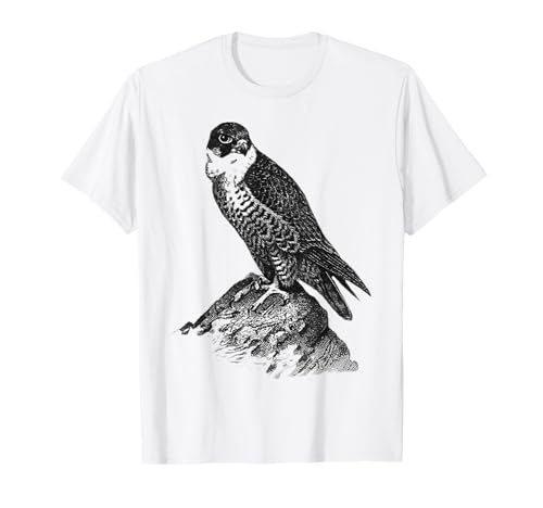 Faucon pèlerin fauconnerie oiseau de proie observateur d'oiseaux cadeau T-Shirt
