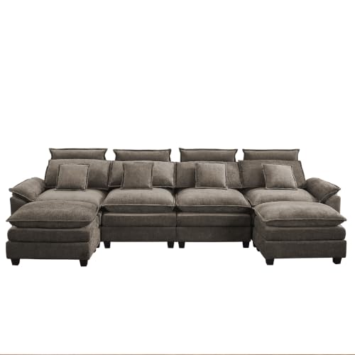 Image of 103'' Cloud Modern 3 Seater Couch with Detachable Headrest