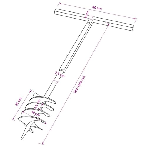 Tarière manuelle 180 mm pour creuser un sol dur sans effort