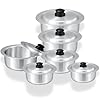 Tmvel Sonex Aluminium Metal Finish Global Cooking Pot Set with Lids 6pc Set - 2.5, 3.5, 5, 6.5, 9, 11 liters #4