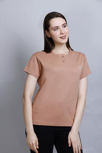 Image of CUPID Women Comfortable Cotton Round Neck Half Sleeve Casual T-Shirt, Sleep, Night, Yoga, Daily Gym n Lounge Wear Short Tee /Top for Girls