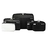 Traveler's Choice Cloverland Packing Cubes 5 Piece Set, Black
