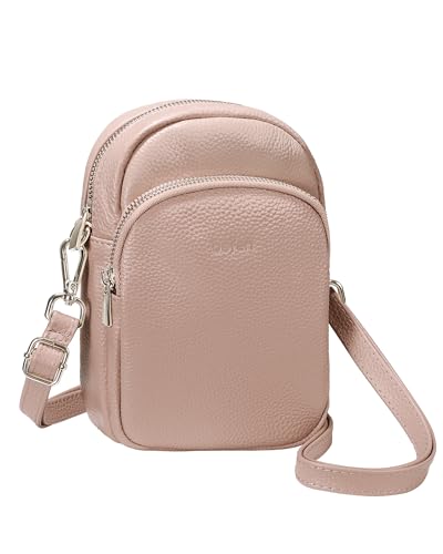 befen Echtleder Handytasche zum Umhängen, RFID-Blockierung Handy Umhängetasche Damen Leder, Handytasche mit Geldbörse zum Umhängen, Crossbody Bag mit Verstellbar Schultergurt