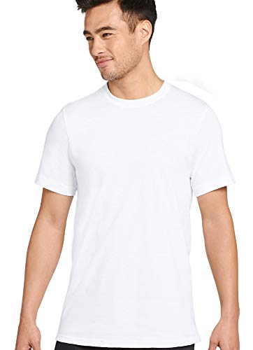Jockey Men's T-Shirts Made in America 100% Cotton Crew Neck T-Shirt - 2 Pack, White, l