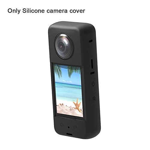 Image of NALACAL Action Camera Case Fit for Insta-360 ONE X3, Waterproof Durable Silicone Protective Cover Lens Cap Compatible for Insta-360 ONE X3 Accessory (Black)