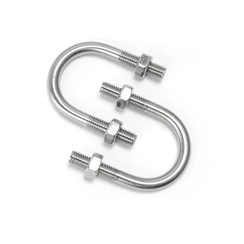 1/2set M6 M8 304 Stainless Steel U-Shaped Screw Hoop U-Shaped Bolt U-shaped Screw Pipe Clamp Length 30-130mm(M6x38x58mm 2set)