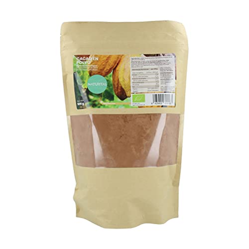 Cacao en Polvo bio 500 g Naturitas Essentials | 100% natural ecológico | 0% azúcares | Desgrasado | Rico en antioxidantes | Repostería