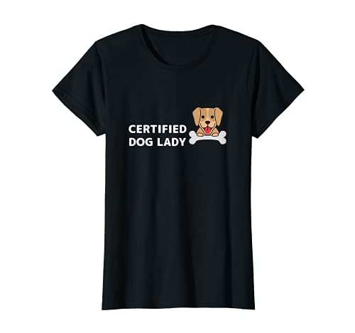 Certified dog lady cool design T-Shirt, Black
