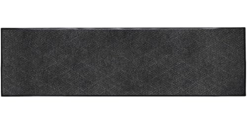 Image of WaterHog Max Diamonds Front Door Mat Indoor Outdoor Entrance, All-Weather Heavy Duty Commercial Doormat, Non-Slip Rubber Backing, Dirt & Moisture Trapper, Low Profile, Made in USA 35 inchx118 inch Black Smoke
