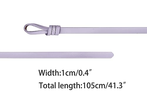 Women's Leather Skinny Belt for Dress Adjustable Knotted Thin Waist Belts for Ladies3