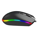 VBESTLIFE Gaming-Maus PC-Gaming-Mäuse Schwarze Computermäuse mit beleuchteter RGB-Maus Festzelt-Design Notebook-Spiele E-Sports Dedicated 3-Speed Adjustable 1600dpi RGBS900