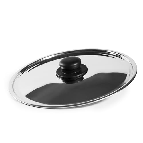 zanetti, Coperchio in Inox, Coperchio Acciaio Inox, Diametro 34 cm, Manico Plastica, Adatto a Pentole e Padelle, Lavabile in Lavastoviglie