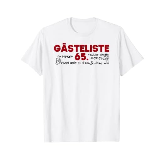 Lista de 65 invitados, libro de visitas para 65 cumpleaños, diseño de mujer y hombre Camiseta