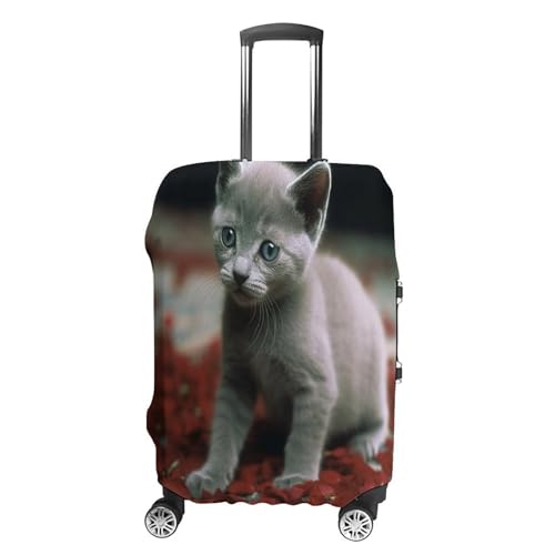 Housse de protection valise polyester élastique résistante rayures blanc M