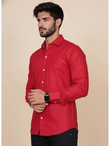 Image of Full Sleeve Black Formal Shirt for Men Cotton Regular Fit Casual - Pure Premium Branded Shirts for Men Formal Stylish Slim Plain Solid Man Wear as Office and Party