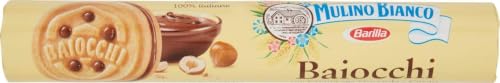 Mulino Bianco Biscotti Baiocchi con Crema alla Nocciola e Cacao, 168 gr
