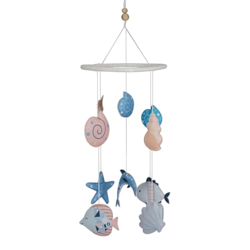 Image of Haus and Kinder Vitamin Sea Crib Mobile - Set of 1 | Ocean-Themed Baby Mobile with Dolphins, Fish & Seashells, Soft Cotton & Wooden Frame | Coastal Nursery Decor, Soothing & Handmade, Height- 64cm