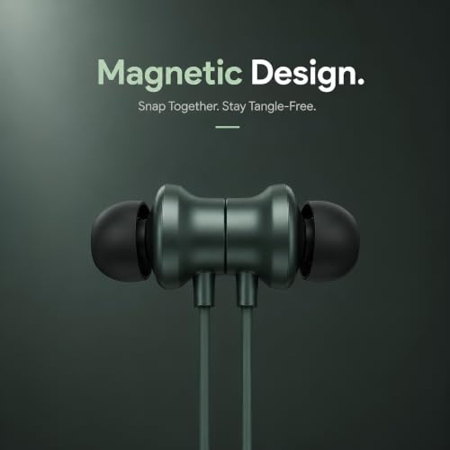 Image of Jesebang Z2 ANC Neckband Earphone Bluetooth with Active Noise Cancellation Fast Charging Deep Bass Magnetic Earbuds Noise Isolation Built-in Mic (Green) 354