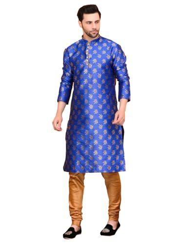 Men Ethnic Gold Leaves 100% pure Jacquard Kurta & Churidarar Pajama special for EID, In Panjabi Style4