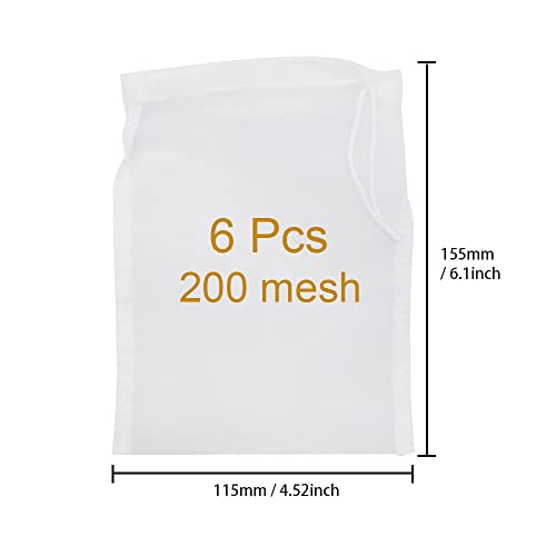 Miniatura 2 de Umchu 6 Piezas 200 Mesh Lavable Nylon Malla Fina,Filtro Para Leche Vegetal,Para Leche De Nueces Vegana, Leche De Almendras, Zumo De Frutas, Café, Queso 10 15cm
