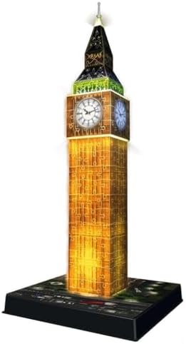 Ravensburger All Ages 3D Puzzles Big Ben Night Edition, Multi Color (216 Pieces)