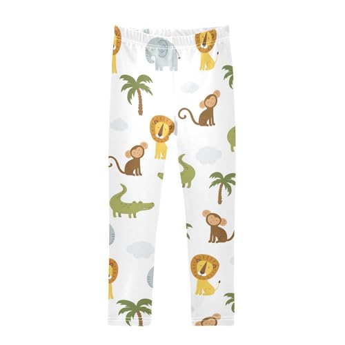 Cute Wild Animal Girls Leggings,Workout Leggings for Girls Toddler Athletic Legging Size for 3-10T
