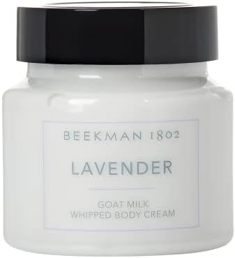 Beekman 1802 Whipped Body Cream, Lavender - 8 oz - Pure Goat Milk Formula for Clear, Soft Skin - Good for Sensitive Skin - Cruelty Free