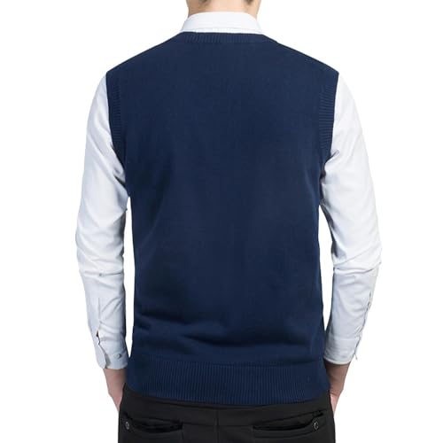 Dcvmvmn 2024 Men's Winter Sleeveless V-Neck Knitted Sweater Vest Loose Large Size Warm Vest3